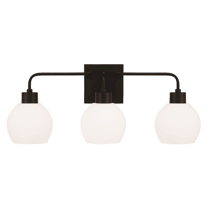 Homeplace Lighting Tanner 3 Light Vanity, Black/Soft White