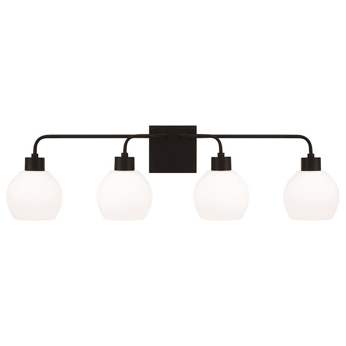 Homeplace Lighting Tanner 4 Light Vanity, Black/Soft White