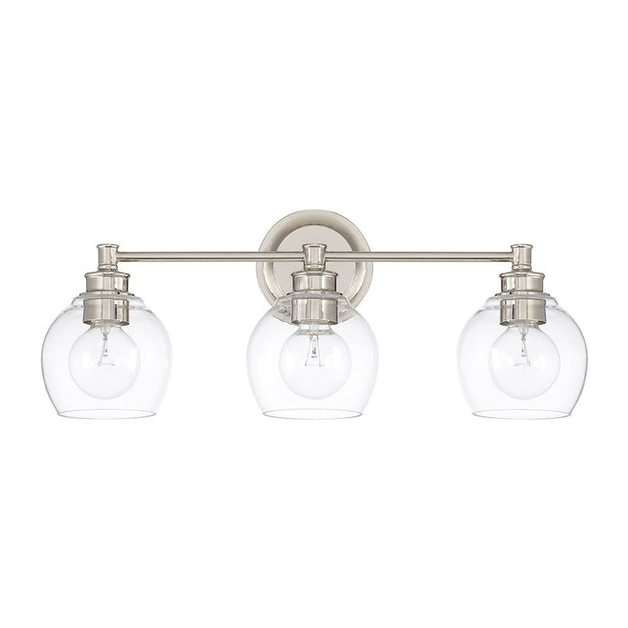 Capital Lighting Mid-Century 3 Light Vanity, Polished Nickel - 121131PN-426