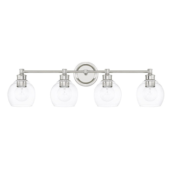 Capital Lighting Mid-Century 4 Light Vanity, Polished Nickel - 121141PN-426