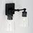 Capital Lighting Rory 2 Light Vanity in Matte Black/Clear