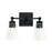 Capital Lighting Rory 2 Light Vanity in Matte Black/Clear