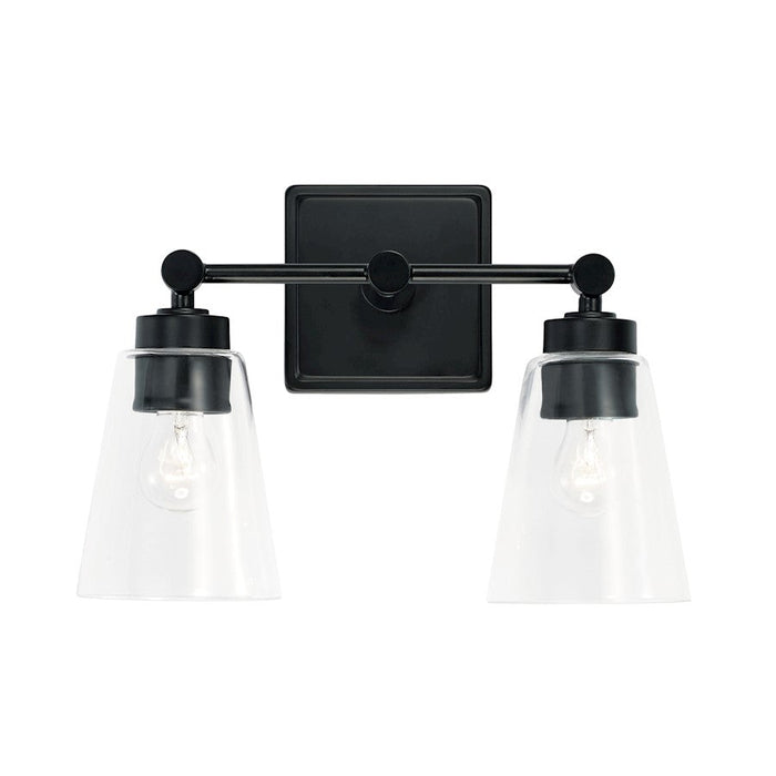 Capital Lighting Rory 2 Light Vanity in Matte Black/Clear