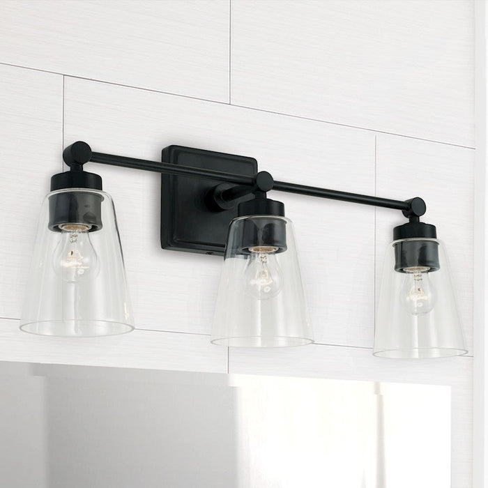 Capital Lighting Rory 2 Light Vanity in Matte Black/Clear