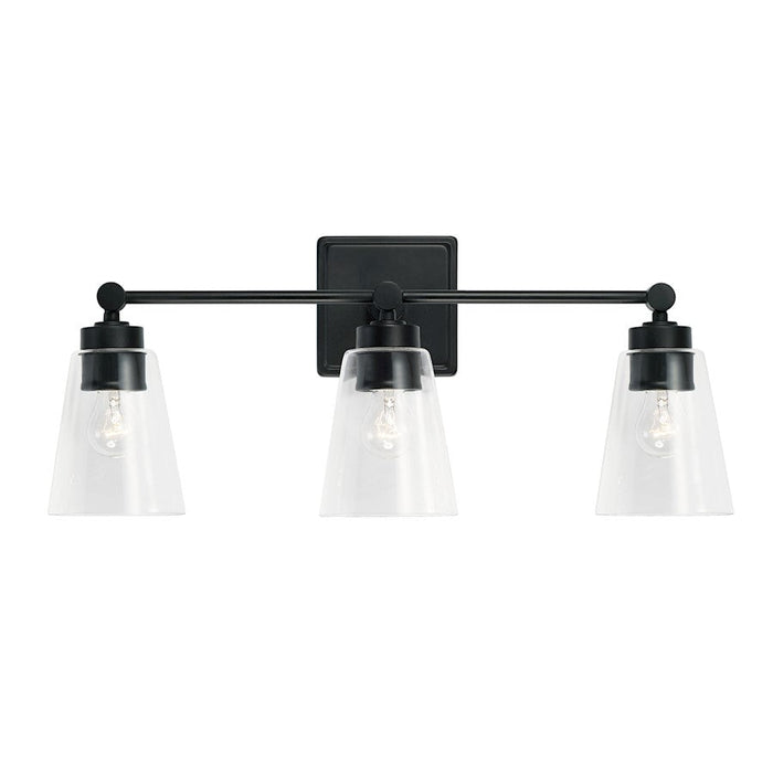 Capital Lighting Rory 2 Light Vanity in Matte Black/Clear