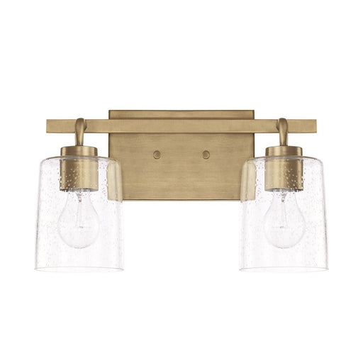 HomePlace by Capital Lighting Greyson 2 Light Vanity, Aged Brass - 128521AD-449