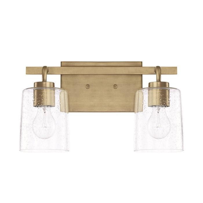 HomePlace by Capital Lighting Greyson 2 Light Vanity, Aged Brass - 128521AD-449