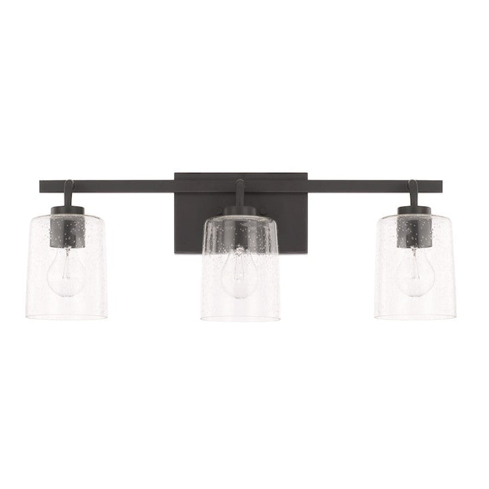 HomePlace by Capital Lighting Greyson 3 Light Vanity, Matte Black - 128531MB-449