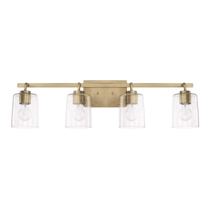 HomePlace by Capital Lighting Greyson 4 Light Vanity, Aged Brass - 128541AD-449