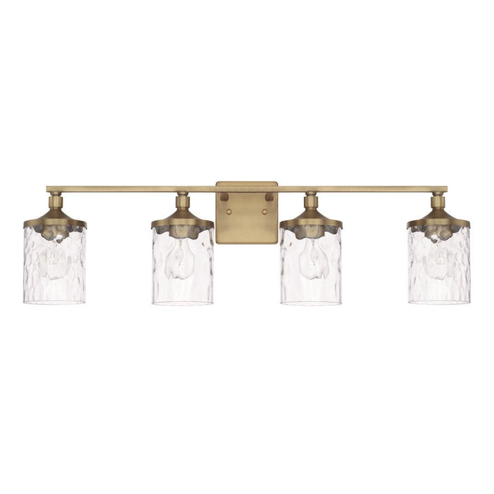 HomePlace by Capital Lighting Colton 4 Light Vanity, Aged Brass - 128841AD-451