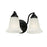 Capital Lighting Brady 2 Light Vanity, Black/White Faux Alabaster - 1362MB-117