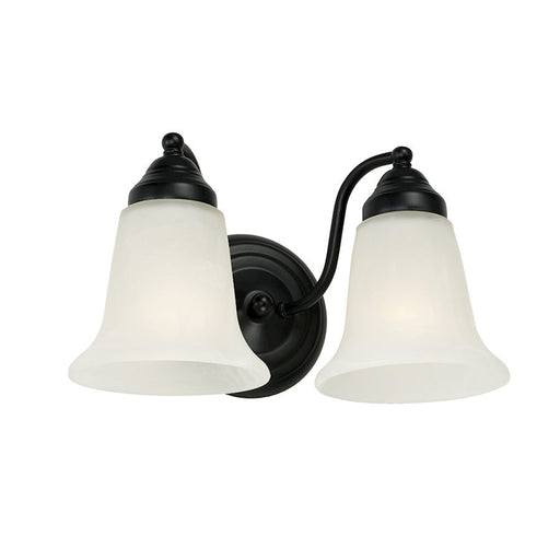 Capital Lighting Brady 2 Light Vanity, Black/White Faux Alabaster - 1362MB-117