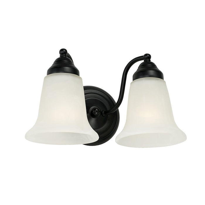 Capital Lighting Brady 2 Light Vanity, Black/White Faux Alabaster - 1362MB-117