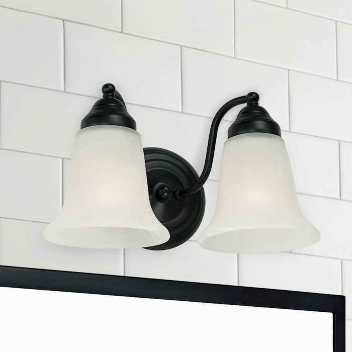 Capital Lighting Brady Vanity, Black/White Faux Alabaster -