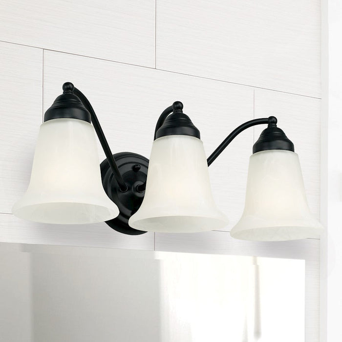 Capital Lighting Brady Vanity, Black/White Faux Alabaster -