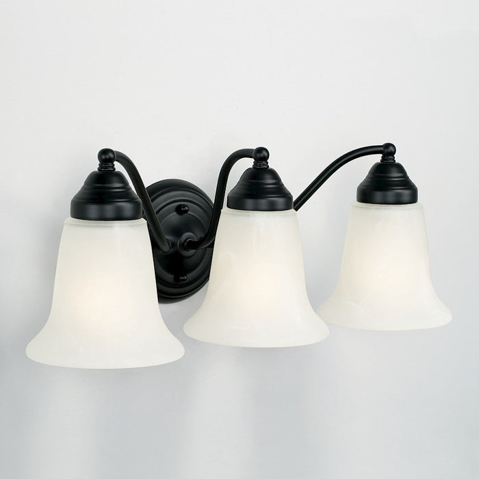 Capital Lighting Brady Vanity, Black/White Faux Alabaster -