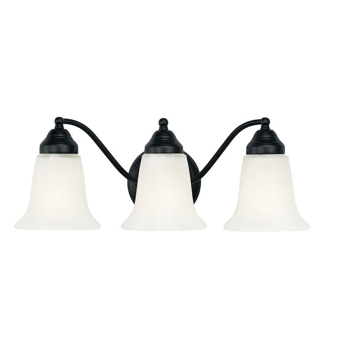 Capital Lighting Brady Vanity, Black/White Faux Alabaster -