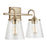 Capital Lighting 2-Light Vanity, Aged Brass/Clear Seeded - 139122AD-496