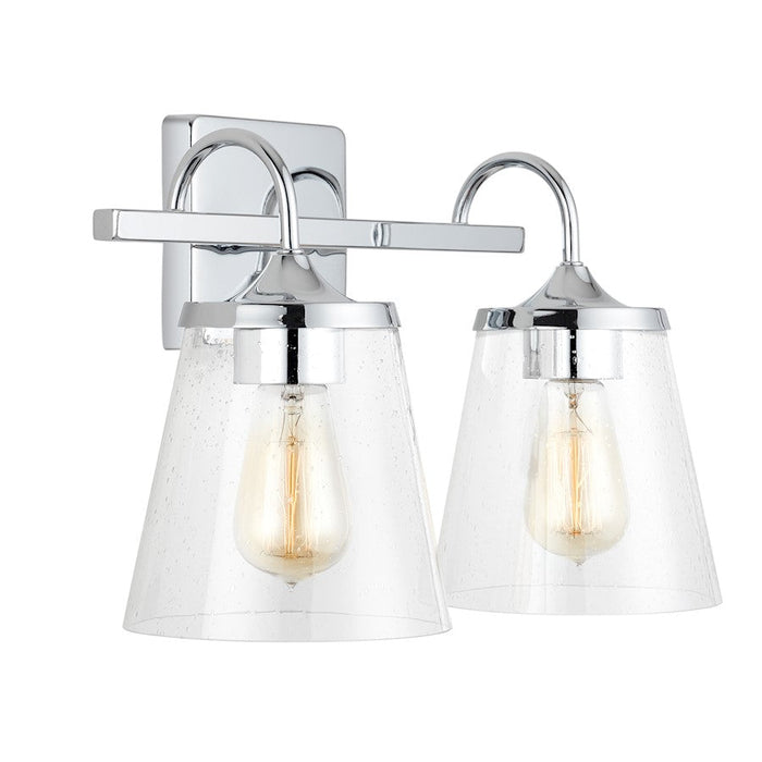 Capital Lighting 2-Light Vanity, Chrome/Clear Seeded - 139122CH-496