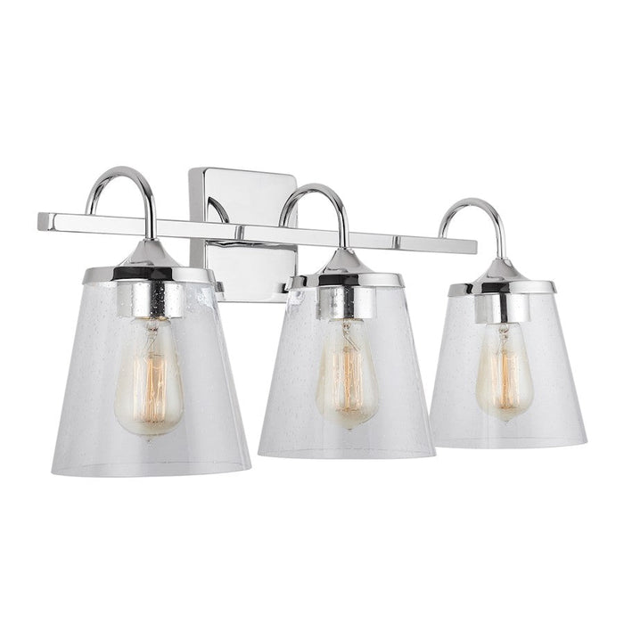 Capital Lighting 3-Light Vanity, Chrome/Clear Seeded - 139132CH-496