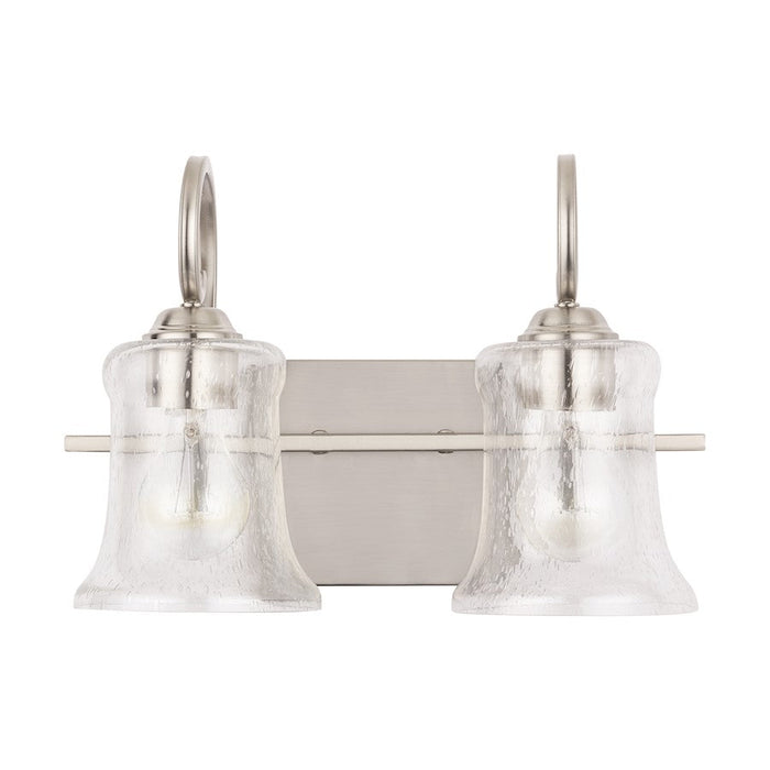 Capital Lighting Cameron 2-Light Vanity, Brushed Nickel/Clear - 139521BN-501