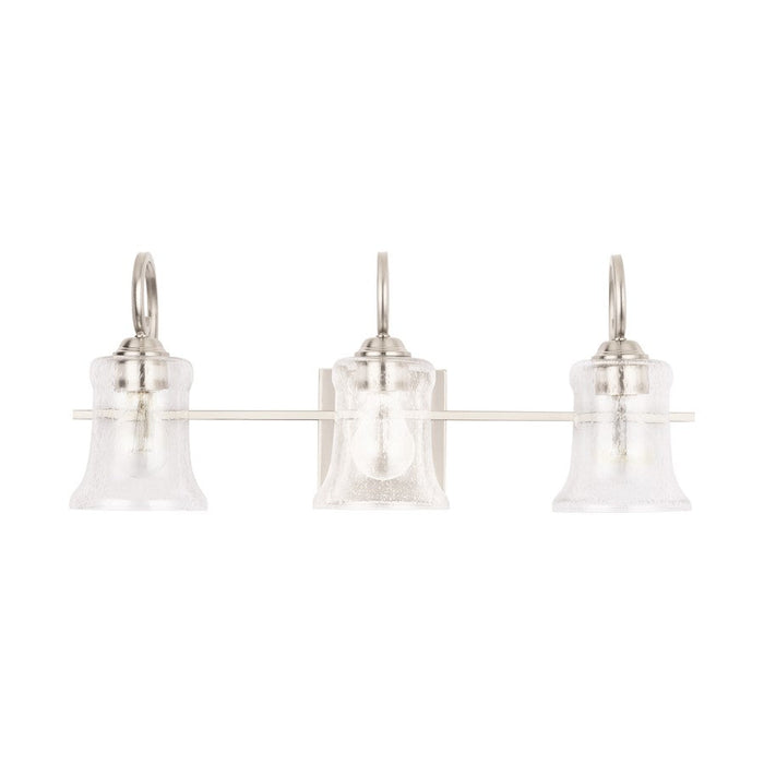 Capital Lighting Cameron 3-Light Vanity, Brushed Nickel/Clear - 139531BN-501