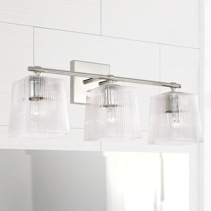 Capital Lighting Lexi Vanity, Clear Fluted