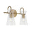 Capital Lighting Mila 2 Light Vanity, Aged Brass/Clear Half-Crackle - 142421AD