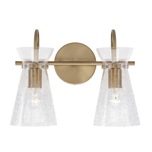 Capital Lighting Mila 2 Light Vanity, Clear Half-Crackle