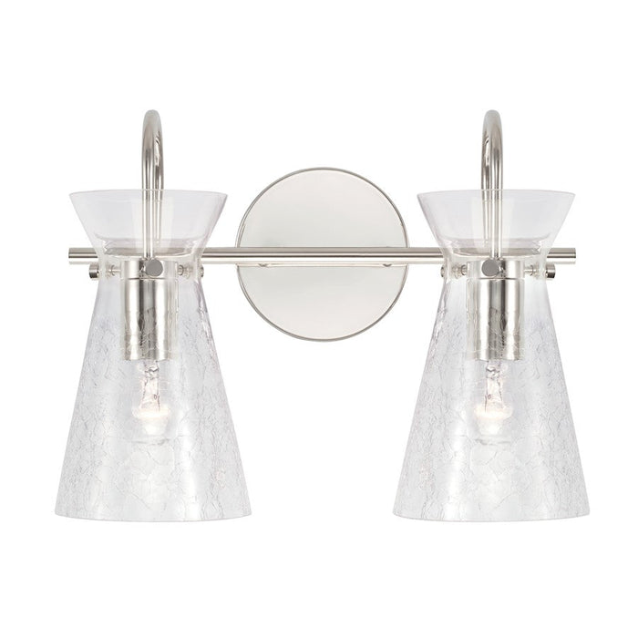 Capital Lighting Mila 2 Light Vanity, Clear Half-Crackle