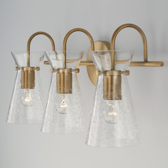 Capital Lighting Mila 3 Light Vanity, Clear Half-Crackle