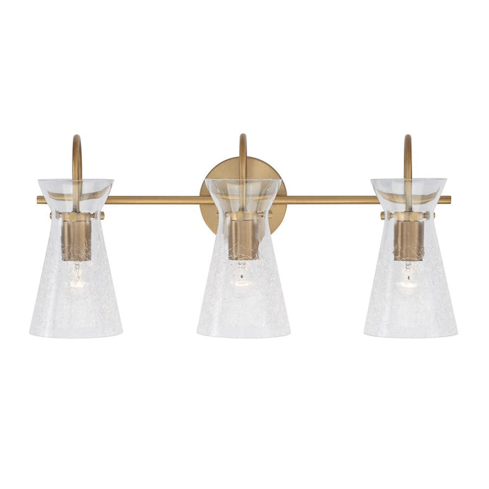 Capital Lighting Mila 3 Light Vanity, Clear Half-Crackle