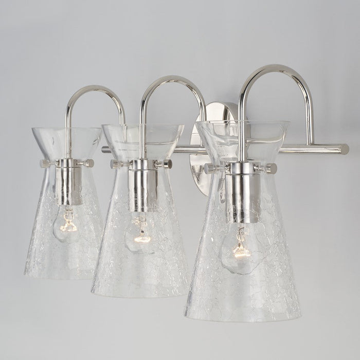 Capital Lighting Mila 3 Light Vanity, Clear Half-Crackle