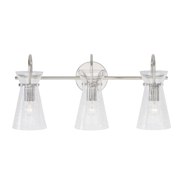 Capital Lighting Mila 3 Light Vanity, Clear Half-Crackle