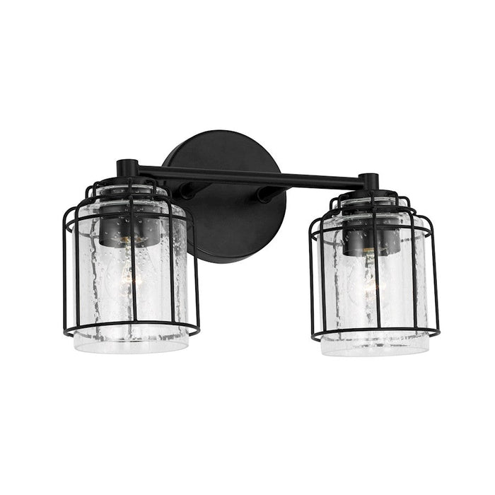 Capital Lighting Harmon 2 Light Vanity, Matte Black/Clear Seeded - 142921MB-516