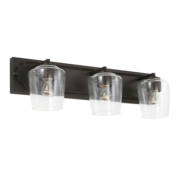 Capital Lighting Merrick 3 Light Vanity, Old Bronze/Clear Seeded - 143431OB-514