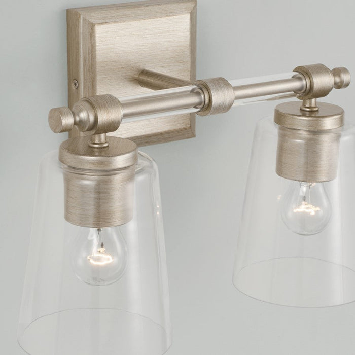 Capital Lighting Breigh 2 Light Vanity, Brushed Champagne/Clear