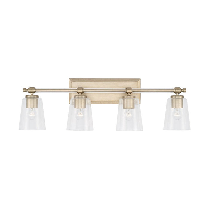 Capital Lighting Breigh 4 Light Vanity, Brushed Champagne/Clear