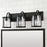 Capital Lighting Brennen 3 Light Vanity, Black Iron/Clear