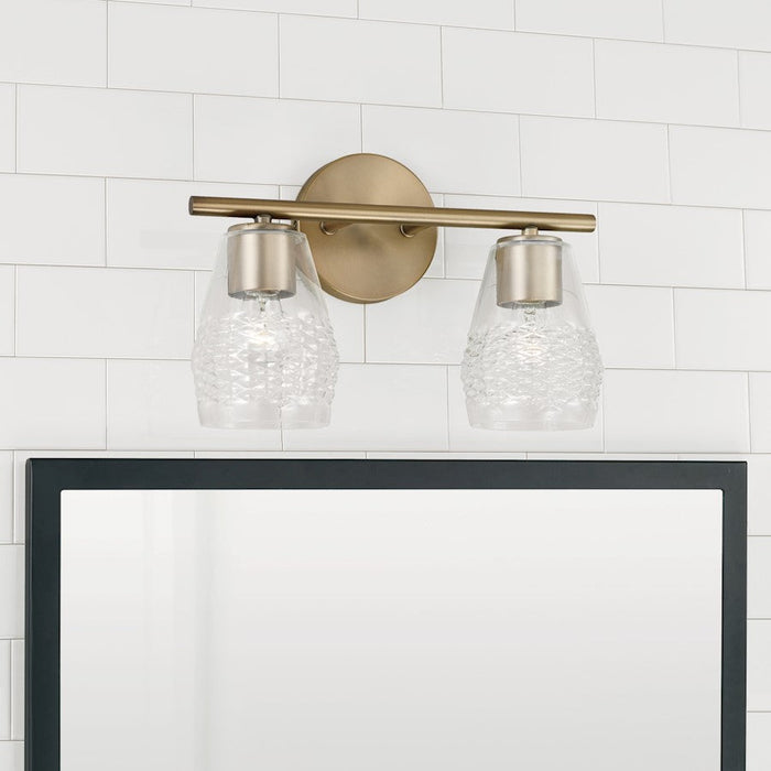 Capital Lighting Dena 2 Light Vanity, Diamond Embossed