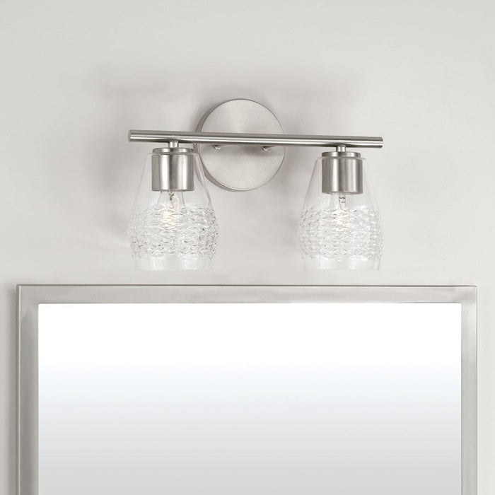 Capital Lighting Dena 2 Light Vanity, Diamond Embossed