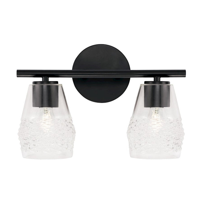 Capital Lighting Dena 2 Light Vanity, Diamond Embossed