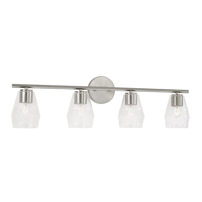 Capital Lighting Dena 4 Light Vanity, Nickel/Diamond Embossed - 145041BN-524