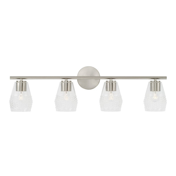 Capital Lighting Dena 4 Light Vanity, Diamond Embossed