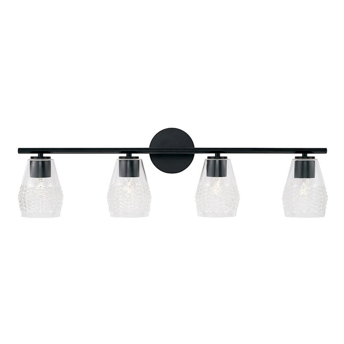 Capital Lighting Dena 4 Light Vanity, Diamond Embossed