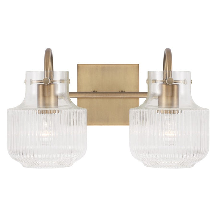 Capital Lighting Nyla 2 Light Vanity, Clear Fluted