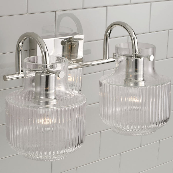 Capital Lighting Nyla 2 Light Vanity, Clear Fluted