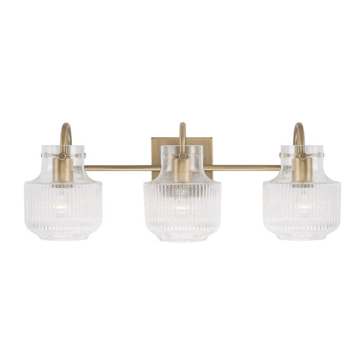Capital Lighting Nyla 3 Light Vanity, Clear Fluted