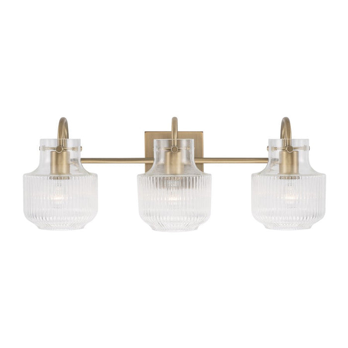 Capital Lighting Nyla 3 Light Vanity, Clear Fluted