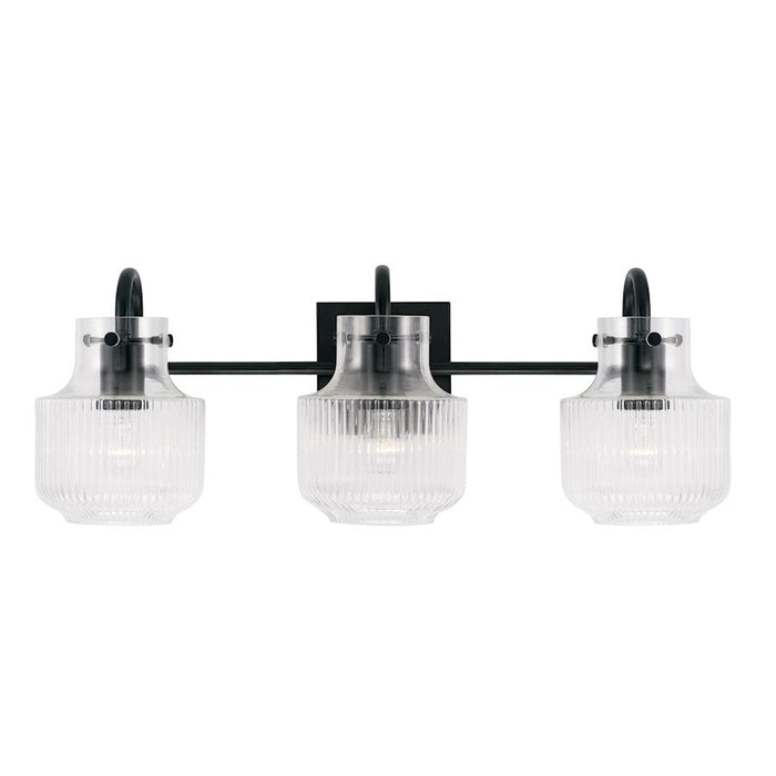 Capital Lighting Nyla 3 Light Vanity, Clear Fluted